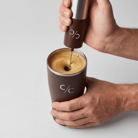 Step 2: Pour 8-12 oz of hot water. Stir for 10 seconds or use your frother.